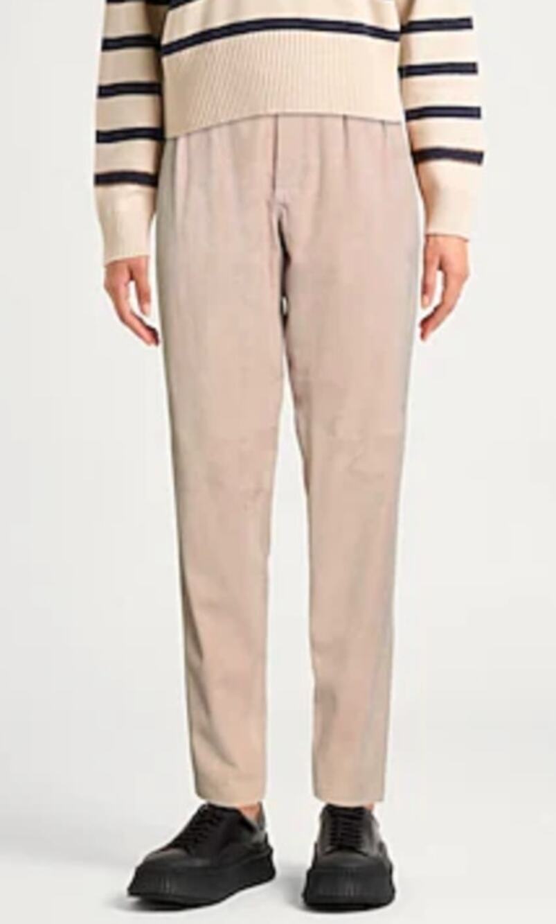 Ralph Lauren Purple Label Rogers Pale Pink 100% Lamb Suede Trousers Size 2